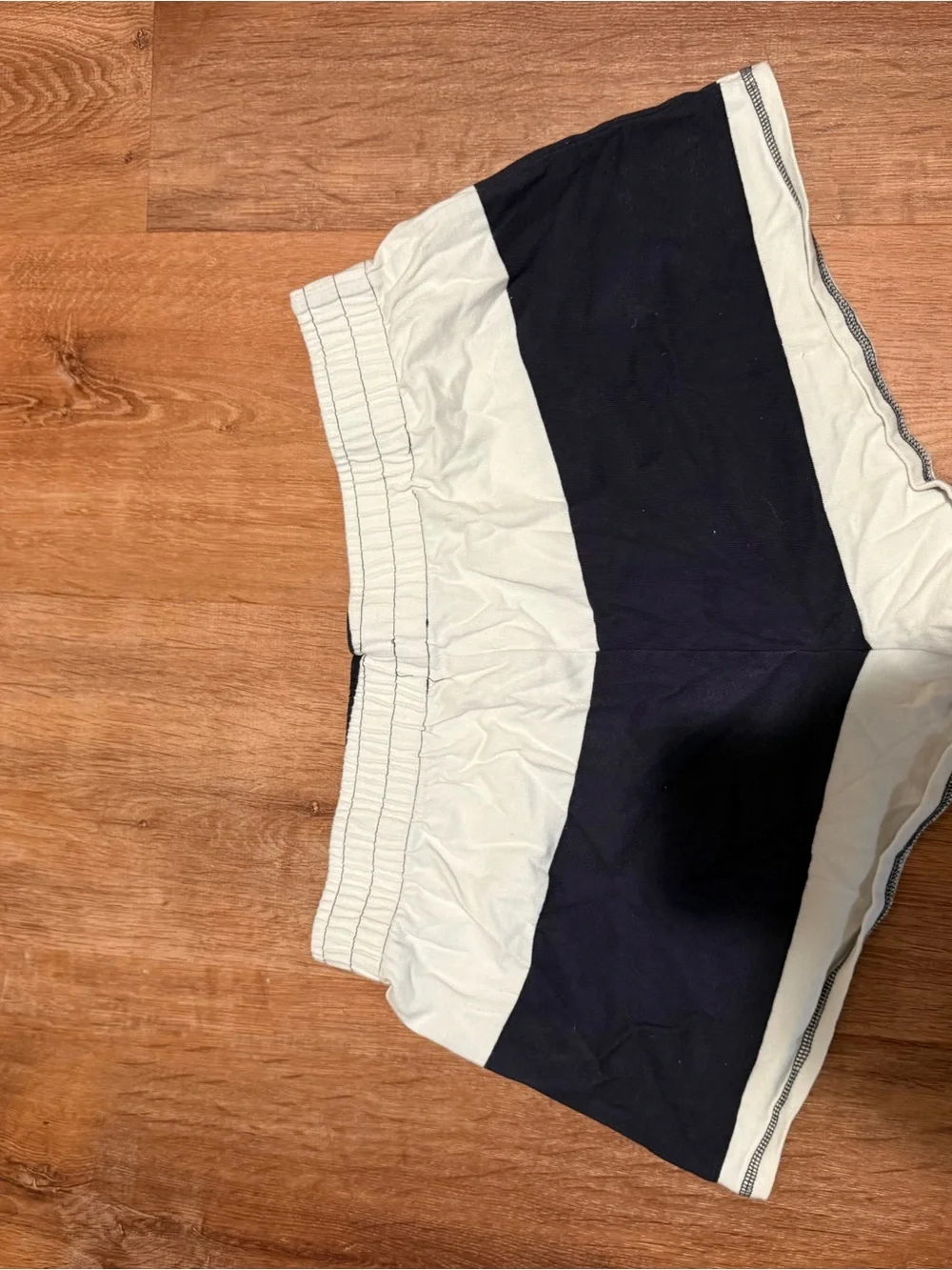 Striped Hoodie and Shorts Set in navy blue and and white